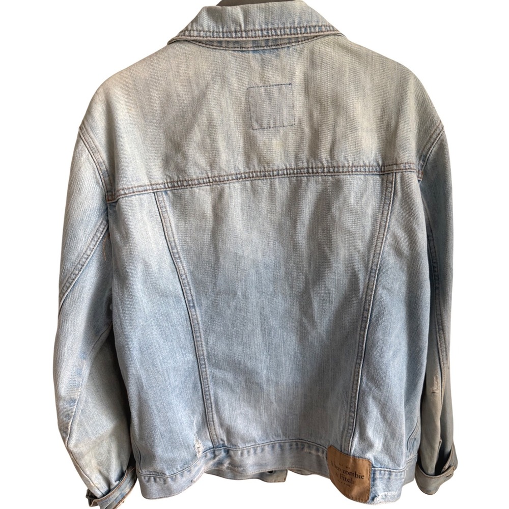 Abercrombie‎ Denim Jacket Light Wash 90s Vintage Revival Relaxed Trucker XS/S - Picture 4 of 7